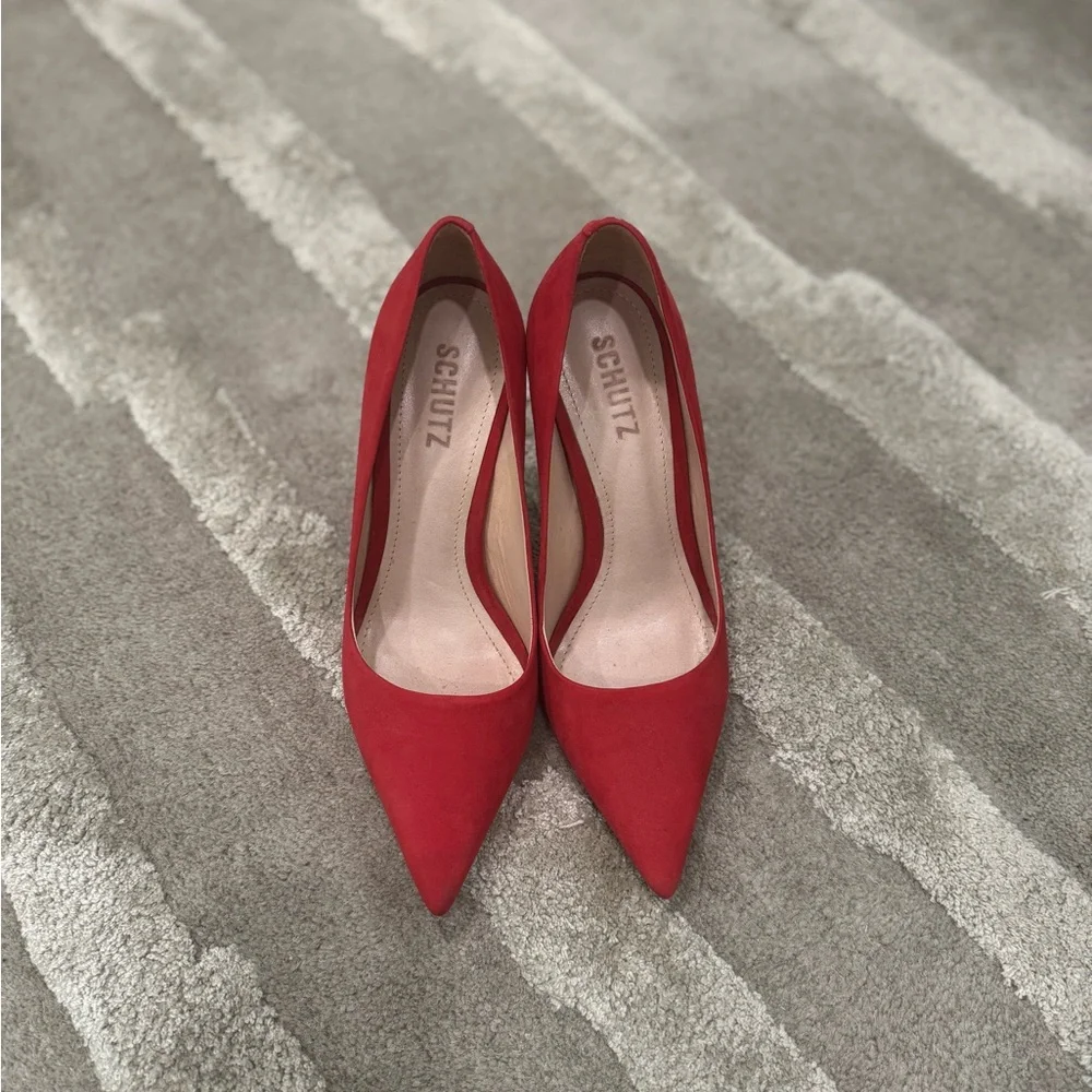 SCHUTZ Vibrant Red Women's Heels in size 6. - Picture 5 of 7